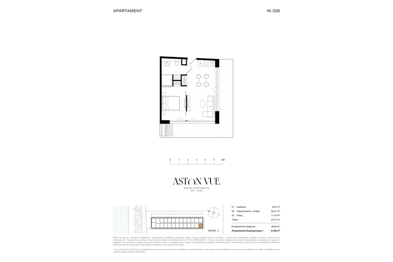 Apartament wakacyjny 41,86 m², piętro 3, oferta nr 326