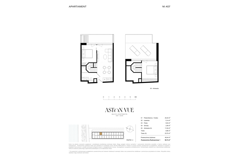Apartament wakacyjny 50,73 m², piętro 4, oferta nr 407