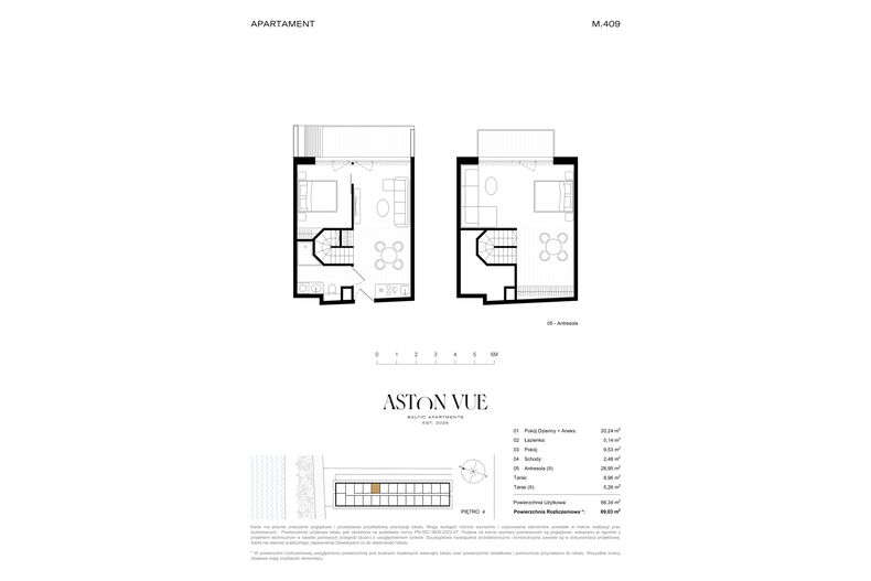 Apartament wakacyjny 69,03 m², piętro 4, oferta nr 409