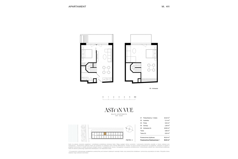 Apartament wakacyjny 69,03 m², piętro 4, oferta nr 411