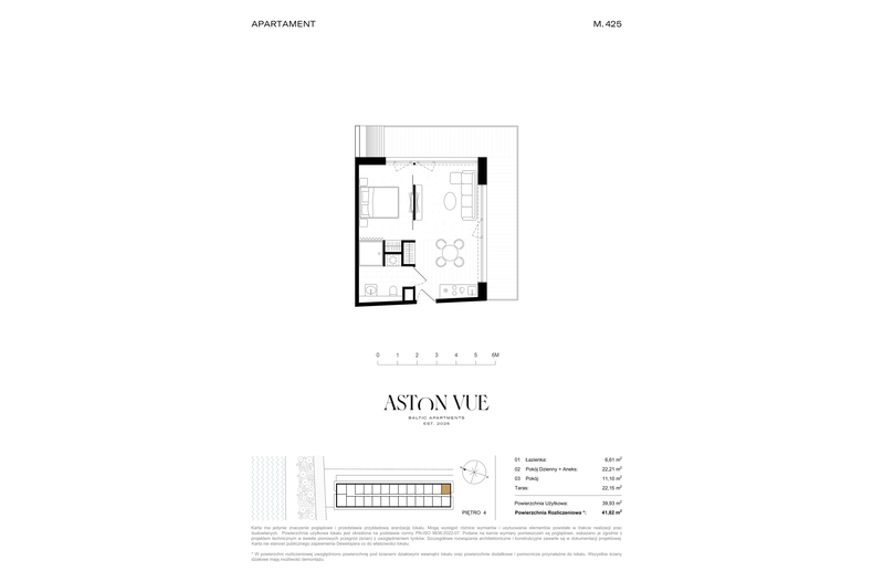 Apartament wakacyjny 41,82 m², piętro 4, oferta nr 425