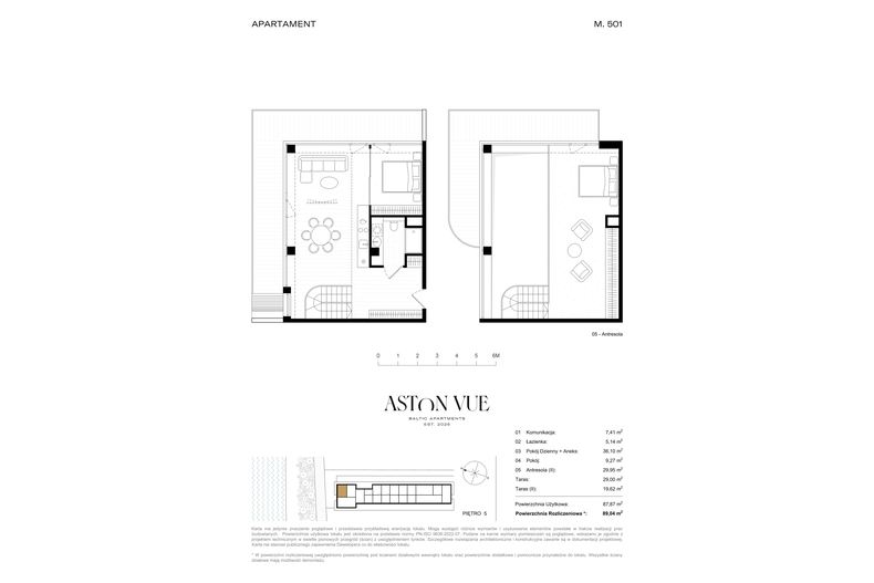 Apartament wakacyjny 89,04 m², piętro 5, oferta nr 501