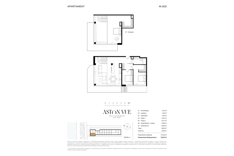 Apartament wakacyjny 123,65 m², piętro 5, oferta nr 502