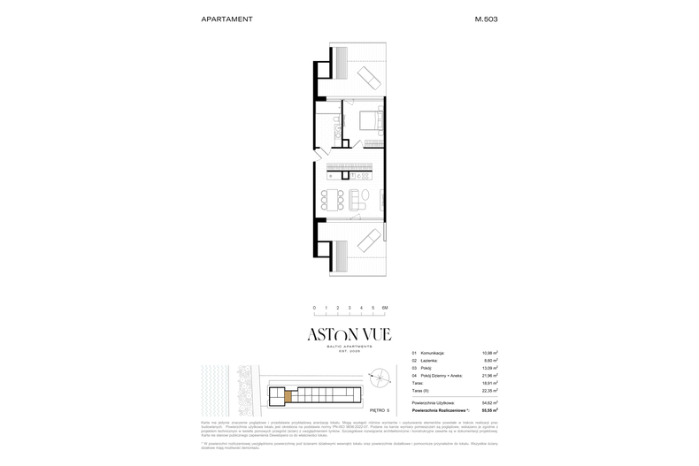 Apartament wakacyjny 55,55 m², piętro 5, oferta nr 503