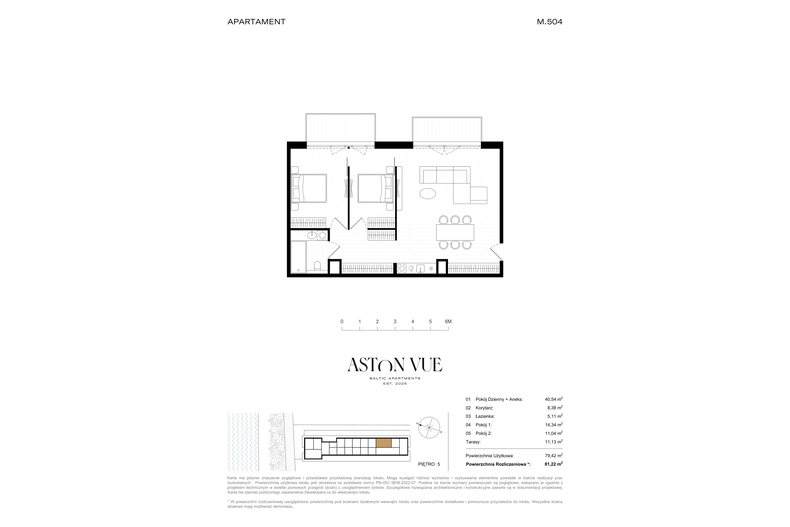 Apartament wakacyjny 81,22 m², piętro 5, oferta nr 504