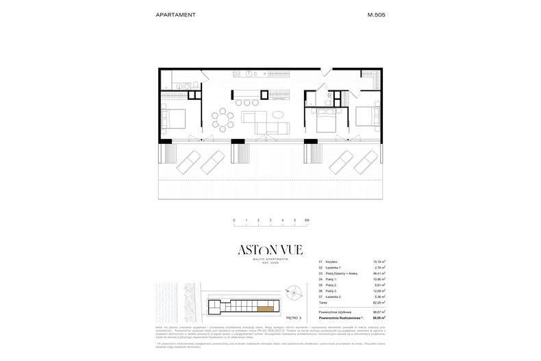 Apartament wakacyjny 98,05 m², piętro 5, oferta nr 505
