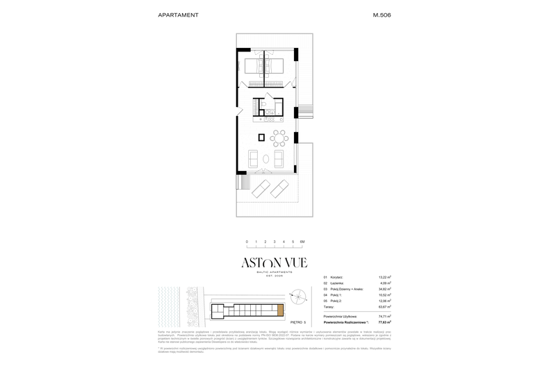 Apartament wakacyjny 77,63 m², piętro 5, oferta nr 506