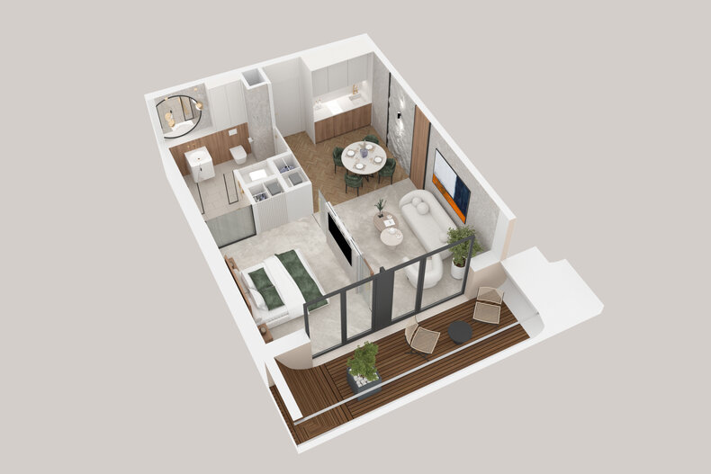 Apartament wakacyjny 39,16 m², piętro 2, oferta nr 212