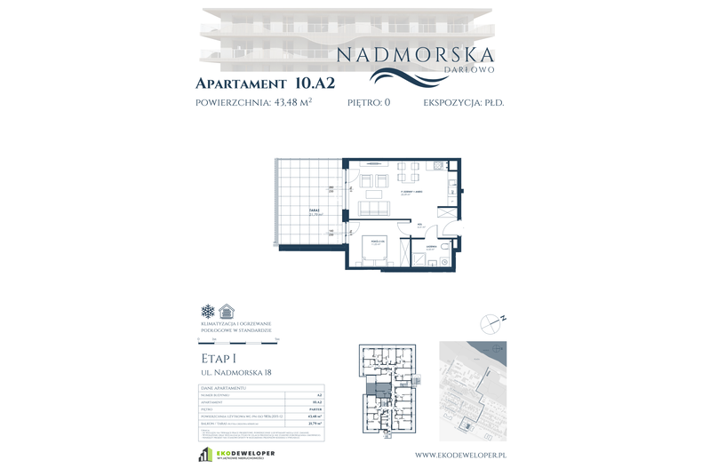 Apartament wakacyjny 43,48 m², parter, oferta nr 10_A2