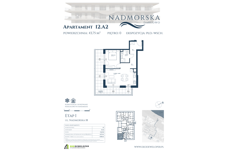 Apartament wakacyjny 43,75 m², parter, oferta nr 12_A2