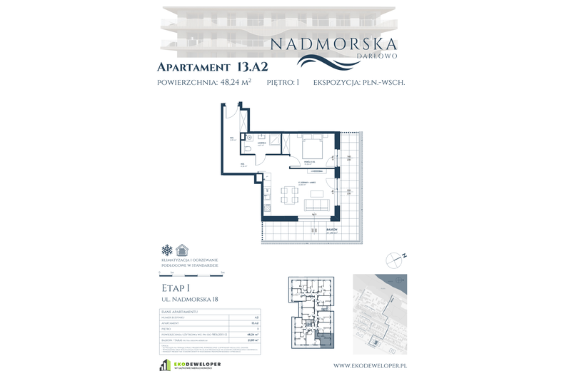 Apartament wakacyjny 48,24 m², piętro 1, oferta nr 13_A2