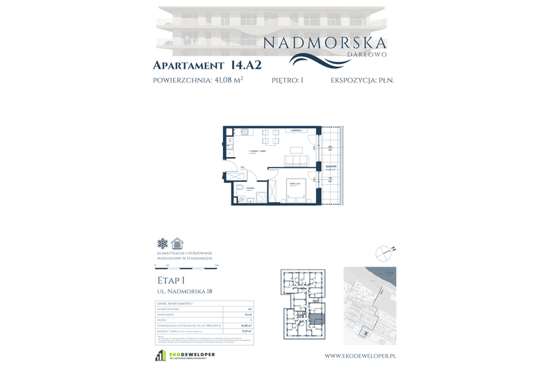 Apartament wakacyjny 41,08 m², piętro 1, oferta nr 14_A2