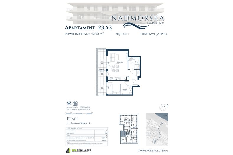 Apartament wakacyjny 42,30 m², piętro 1, oferta nr 23_A2