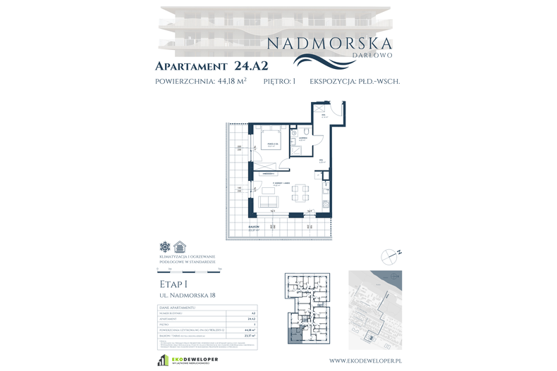 Apartament wakacyjny 44,18 m², piętro 1, oferta nr 24_A2