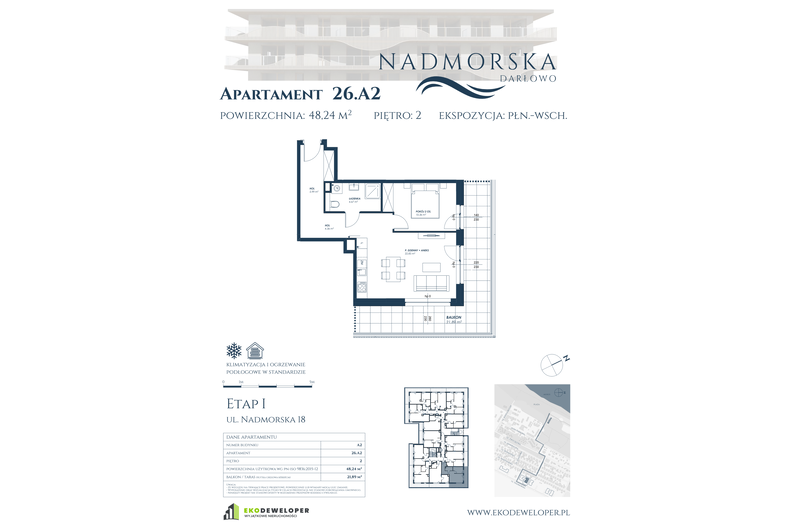 Apartament wakacyjny 48,24 m², piętro 2, oferta nr 26_A2