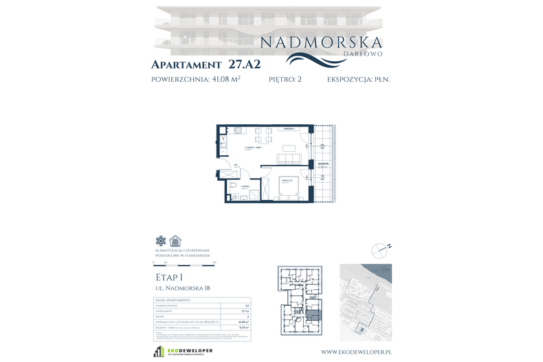 Apartament wakacyjny 41,08 m², piętro 2, oferta nr 27_A2