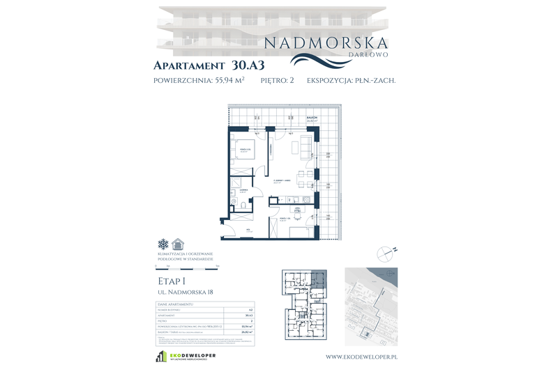 Apartament wakacyjny 55,94 m², piętro 2, oferta nr 30_A3