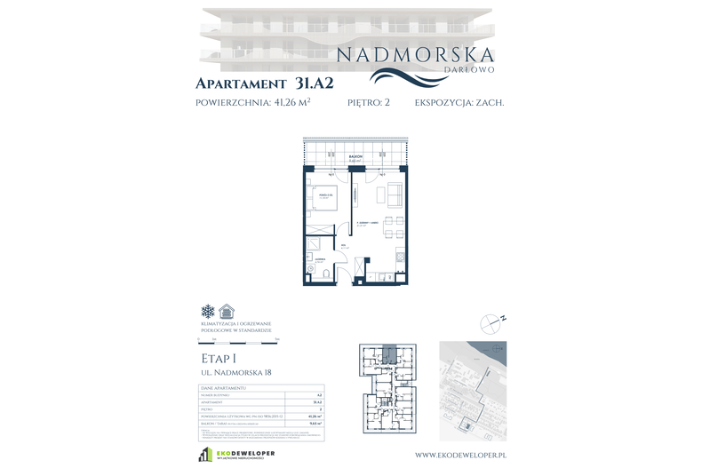 Apartament wakacyjny 41,26 m², piętro 2, oferta nr 31_A2