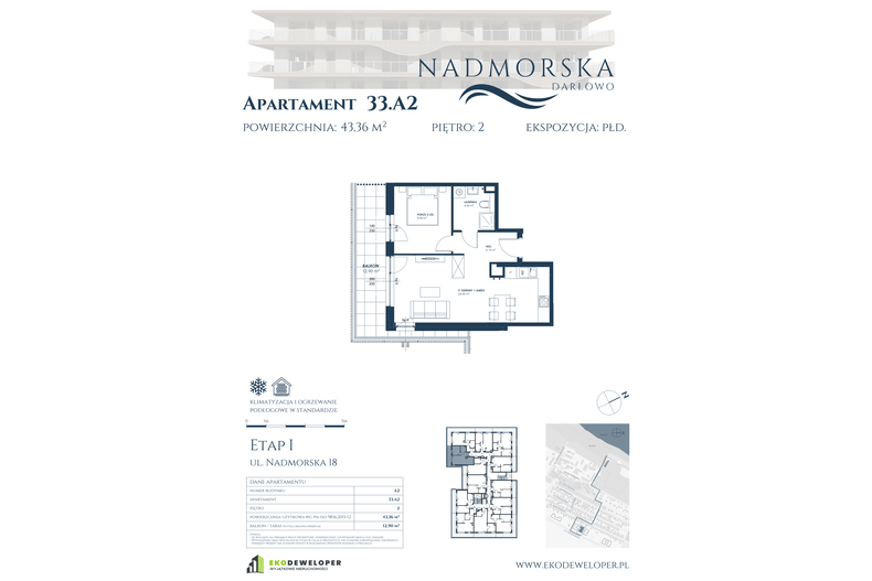 Apartament wakacyjny 43,36 m², piętro 2, oferta nr 33_A2