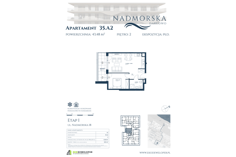 Apartament wakacyjny 43,48 m², piętro 2, oferta nr 35_A2