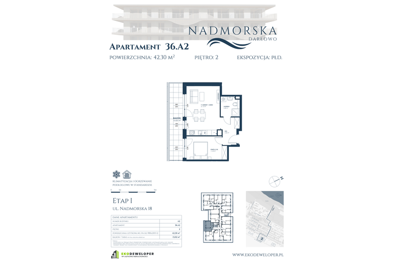 Apartament wakacyjny 42,30 m², piętro 2, oferta nr 36_A2