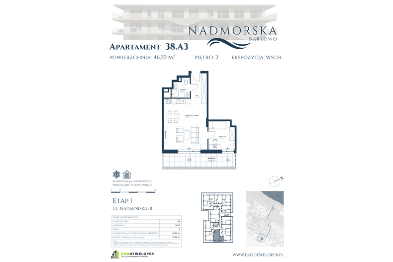 Apartament wakacyjny 46,22 m², piętro 2, oferta nr 38_A3