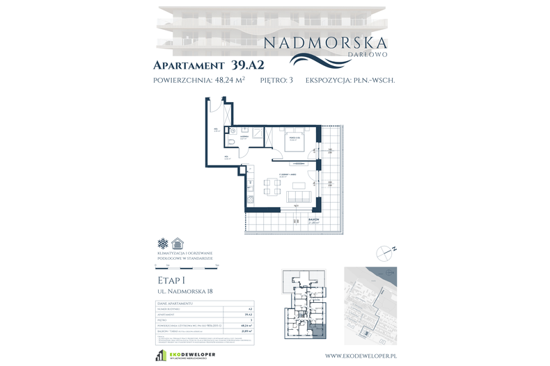 Apartament wakacyjny 48,24 m², piętro 3, oferta nr 39_A2