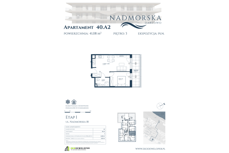 Apartament wakacyjny 41,08 m², piętro 3, oferta nr 40_A2