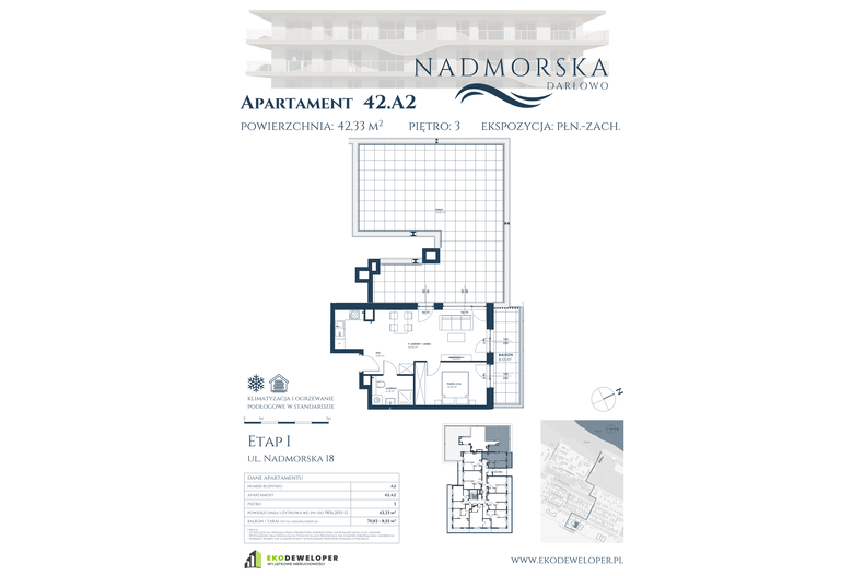 Apartament wakacyjny 42,33 m², piętro 3, oferta nr 42_A2