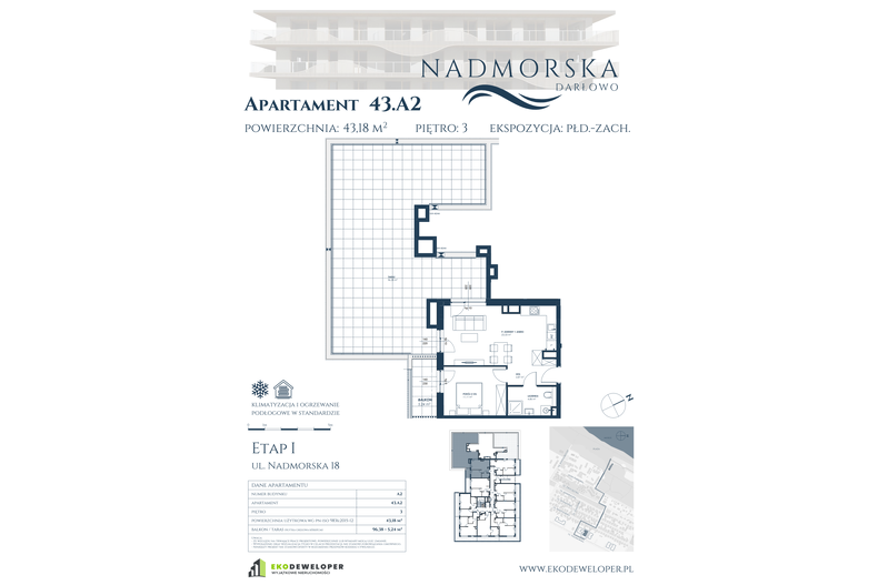 Apartament wakacyjny 43,18 m², piętro 3, oferta nr 43_A2