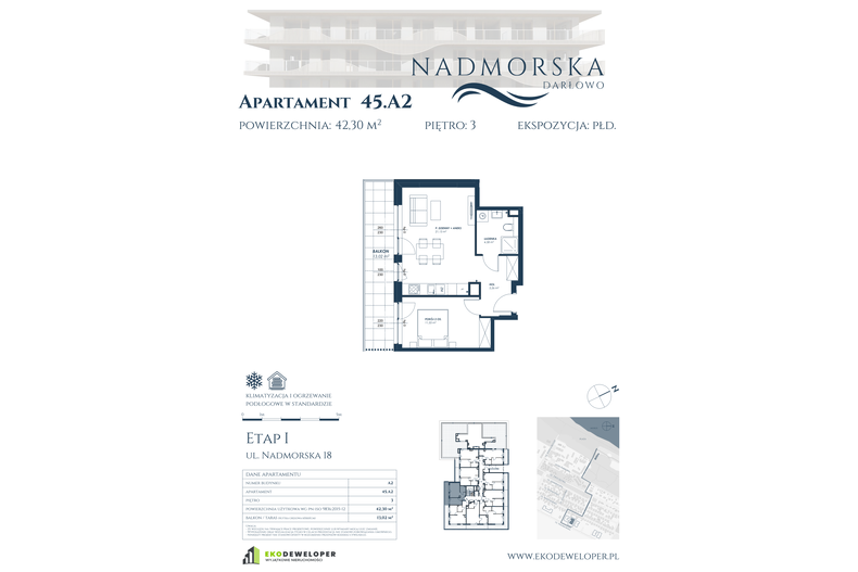 Apartament wakacyjny 42,30 m², piętro 3, oferta nr 45,A2