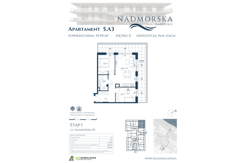 Apartament wakacyjny 55,94 m², parter, oferta nr 5_A3