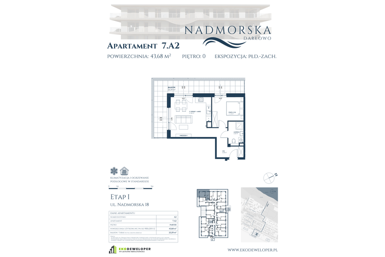 Apartament wakacyjny 43,68 m², parter, oferta nr 7_A2