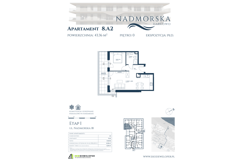 Apartament wakacyjny 43,36 m², parter, oferta nr 8_A2