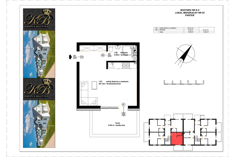 Apartament wakacyjny 29,53 m², parter, oferta nr E-II-3