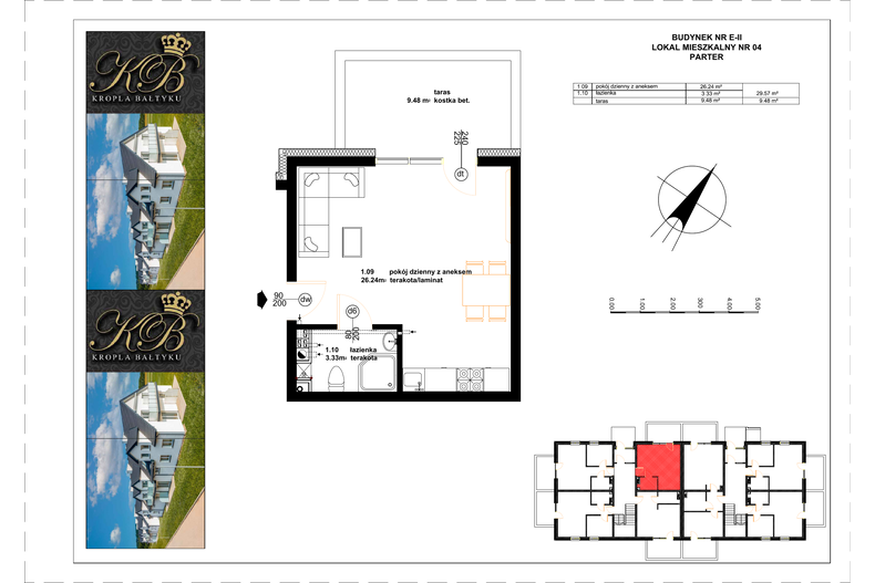 Apartament wakacyjny 29,57 m², parter, oferta nr E-II-4