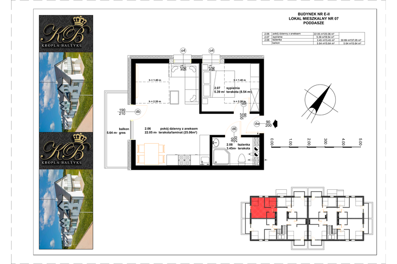 Apartament wakacyjny 30,89 m², piętro 1, oferta nr E-II-7