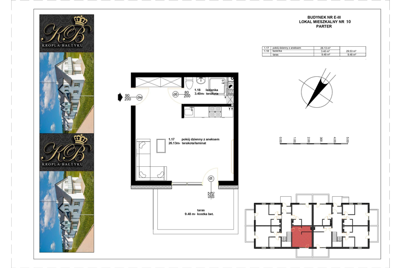 Apartament wakacyjny 29,53 m², parter, oferta nr E-III-10