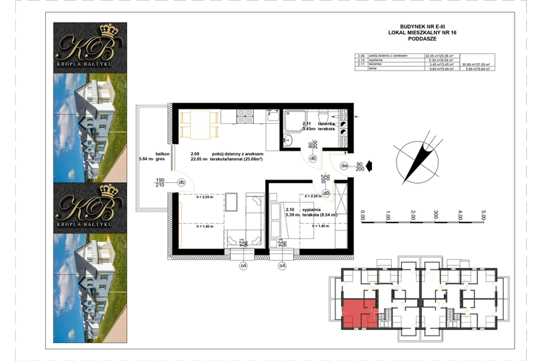 Apartament wakacyjny 30,89 m², piętro 1, oferta nr E-III-16