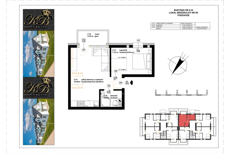 Apartament wakacyjny 30,09 m², piętro 1, oferta nr E-III-6