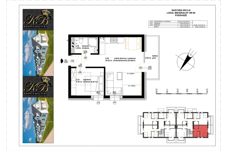 Apartament wakacyjny 30,89 m², piętro 1, oferta nr E-III-8