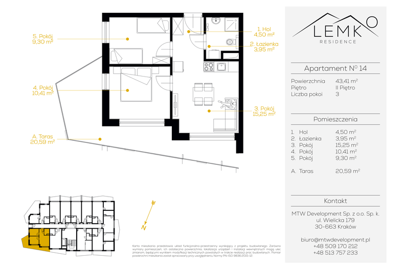 Apartament wakacyjny 43,41 m², piętro 2, oferta nr 14