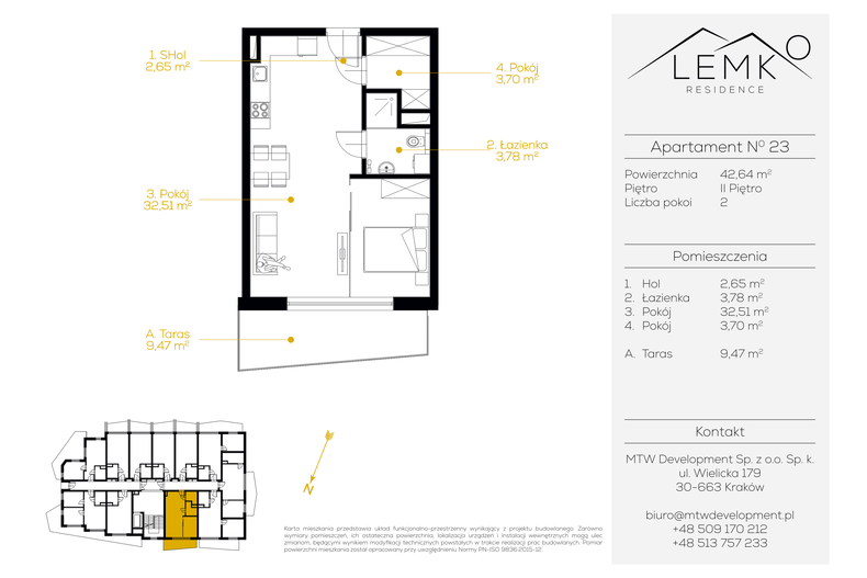 Apartament wakacyjny 37,38 m², piętro 2, oferta nr 23