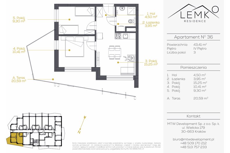 Apartament wakacyjny 43,41 m², piętro 4, oferta nr 36