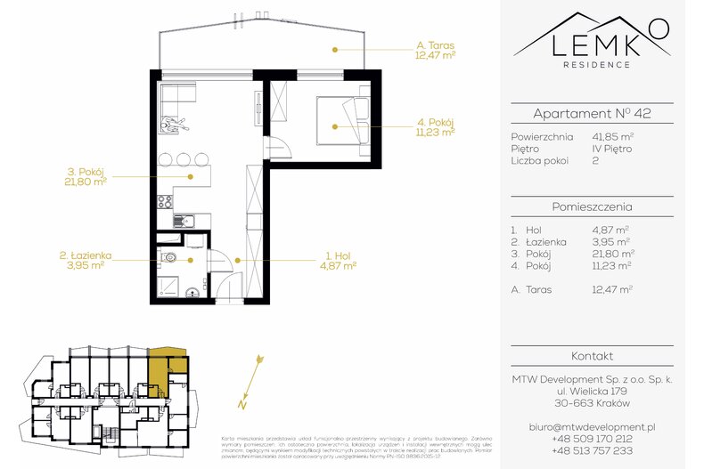 Apartament wakacyjny 41,85 m², piętro 4, oferta nr 42