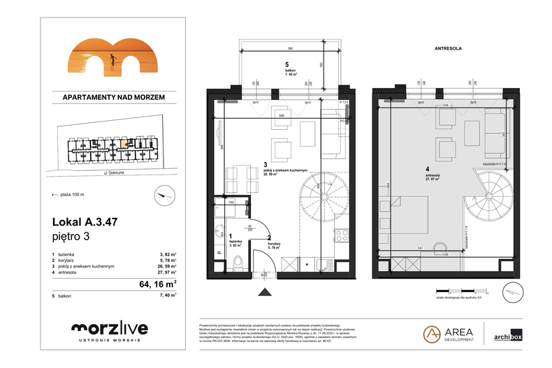 Apartament wakacyjny 36,19 m², piętro 3, oferta nr A.3.47