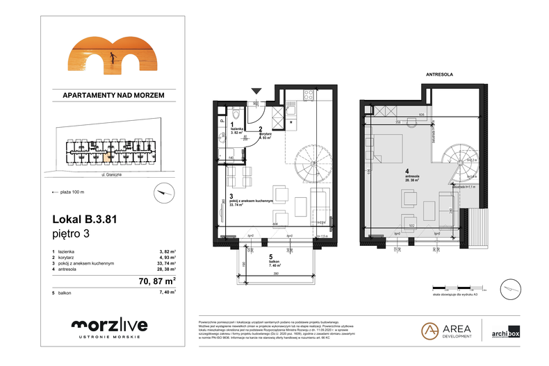 Apartament wakacyjny 42,49 m², piętro 3, oferta nr B.3.81