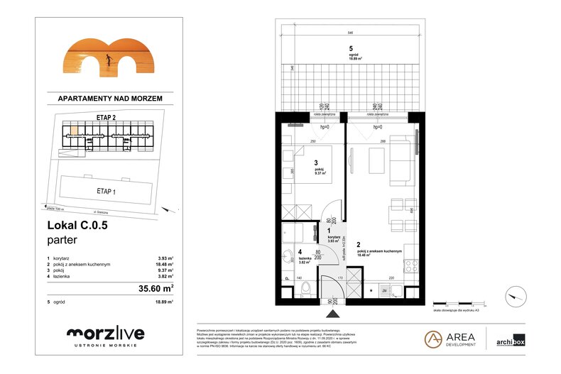 Apartament wakacyjny 35,60 m², parter, oferta nr C.0.5