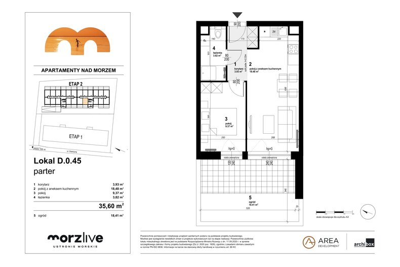 Apartament wakacyjny 35,60 m², parter, oferta nr D.0.45