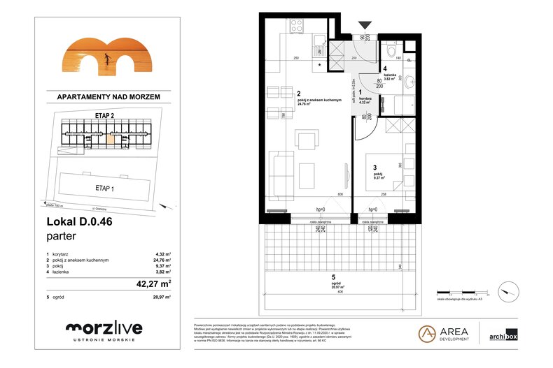 Apartament wakacyjny 42,27 m², parter, oferta nr D.0.46